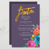 フォークアートフラワーフェスタ結婚式招待状ボダ (正面/裏面)