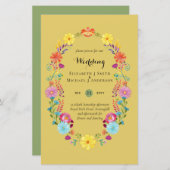 フォークアートフラワーフェスタ結婚式招待状ボダ (正面/裏面)