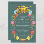 フォークアートフラワーフェスタ結婚式招待状ボダ (正面/裏面)