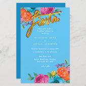 フォークアートフラワーフェスタ結婚式招待状ボダ (正面/裏面)