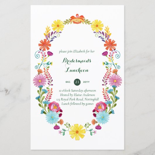 フォークアートフラワーフェスタ結婚式招待状ボダ (正面)