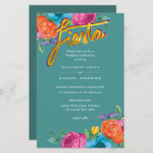 フォークアートフラワーフェスタ結婚式招待状ボダ (正面/裏面)