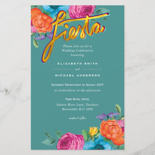 フォークアートフラワーフェスタ結婚式招待状ボダ (正面)