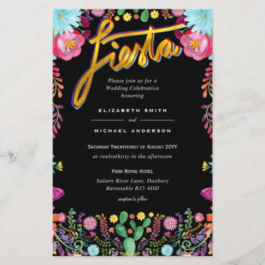 フォークアートフラワーフェスタ結婚式招待状ボダ (正面)