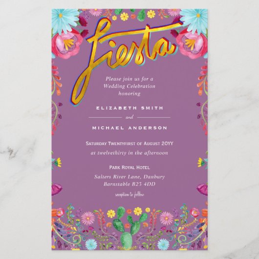 フォークアートフラワーフェスタ結婚式招待状ボダ (正面)