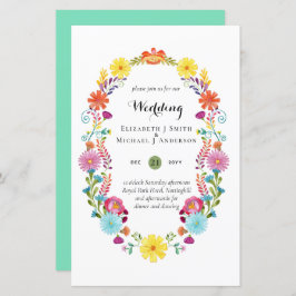 フォークアートフラワーフェスタ結婚式招待状ボダ