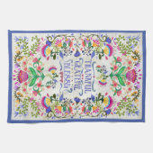 フォークアートフラワー |ありがとうありがたく、感謝し賛美た。 キッチンタオル (横)