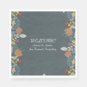 フォークアートフレーム(ブルーブラウンタン) スタンダードランチョンナプキン (正面)