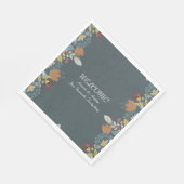 フォークアートフレーム(ブルーブラウンタン) スタンダードランチョンナプキン (角)