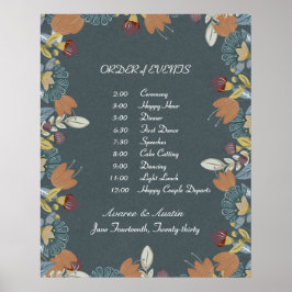 フォークアートフレーム（ブルーブラウンタン） ポスター