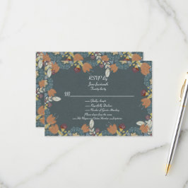 フォークアートフレーム（ブルーブラウンタン） 出欠カード