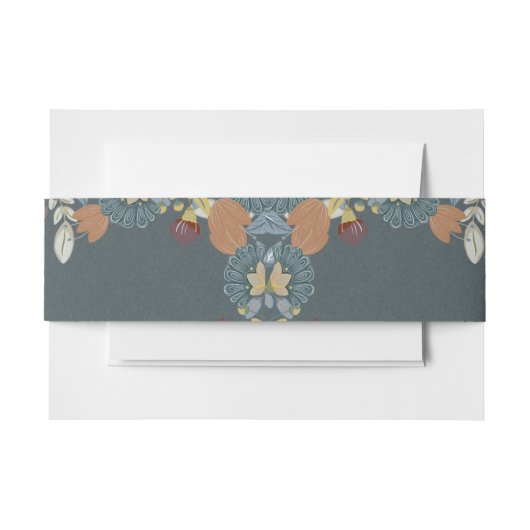 フォークアートフレーム(ブルーブラウンタン) 招待状ベリーバンド (正面例)