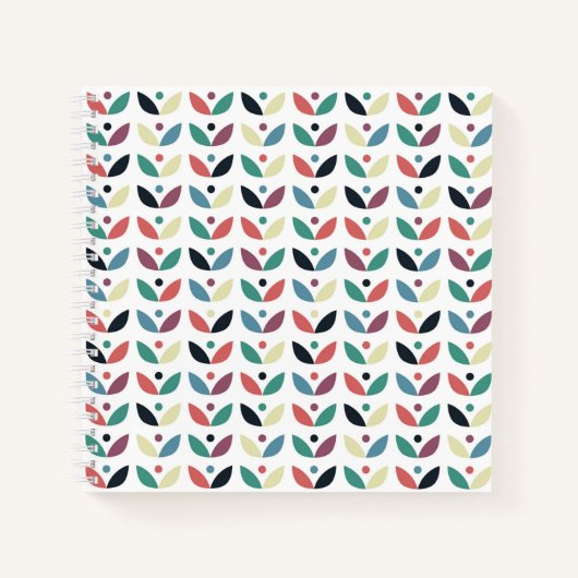 フォークアートフローラの幾何学的パターン ノートブック (正面)