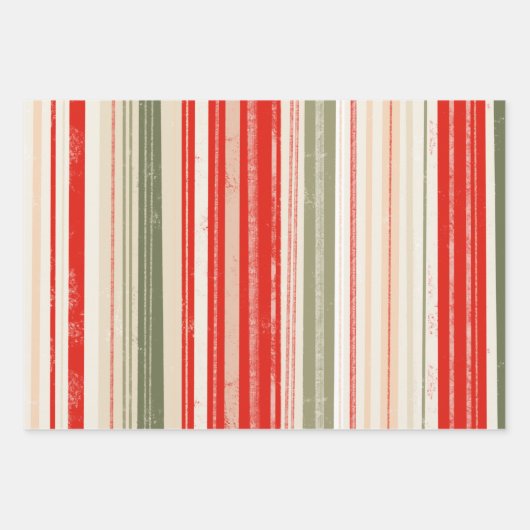 フォークアートフローラクリスマスポインセチア3セット ラッピングペーパーシート (正面3)