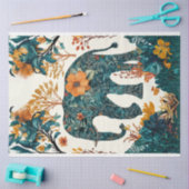 フォークアートフローラゾウのデコパージュ 薄葉紙 (クラフト)