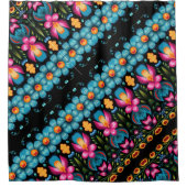 フォークアートフローラチャーム シャワーカーテン (正面)