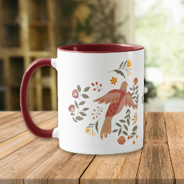 フォークアートフローラドーヴモノグラムマグ マグカップ