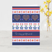 フォークアートフローラハート誕生日カードガールフレンド カード (黄色い花)