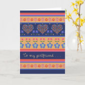 フォークアートフローラハート誕生日カードガールフレンド カード (黄色い花)