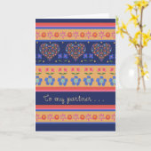 フォークアートフローラハート誕生日カード(パートナー用) カード (黄色い花)