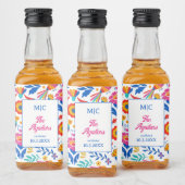 フォークアートフローラフィエスタモノグラム結婚式の引き出物 リキュールボトルラベル (ボトル)