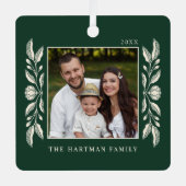 フォークアートフローラフォトクリスマス メタルオーナメント (正面)