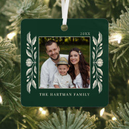 フォークアートフローラフォトクリスマス メタルオーナメント