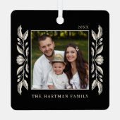 フォークアートフローラフォトクリスマス メタルオーナメント (裏面)