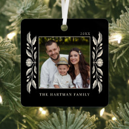 フォークアートフローラフォトクリスマス メタルオーナメント