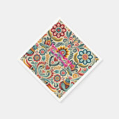 🎨フォークアートフローラペーパーナプキン – Boho自然-Insp スタンダードカクテルナプキン (角)