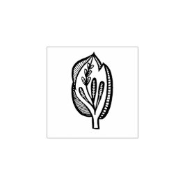 フォークアートフローラリーフ春リノカットスタイル ラバースタンプ