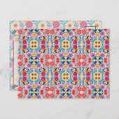 フォークアートフローラルパタ鮮やかーン ポストカード (正面/裏面)