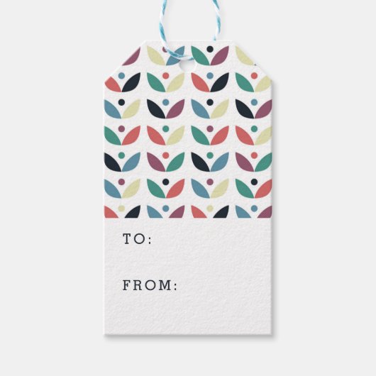 フォークアートフローラ幾何学模様 ギフトタグ (正面)
