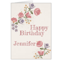 フォークアートフローラ誕生日カード