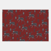 フォークアートブラックディアトリオII ラッピングペーパーシート (正面3)