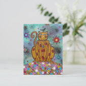 フォークアートブルーアイズバイロリエバレット葉書 ポストカード (スタンド正面)