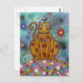 フォークアートブルーアイズバイロリエバレット葉書 ポストカード (正面/裏面)