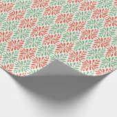 フォークアートブロックプリントレッドグリーンラッピング紙 ラッピングペーパー (角)