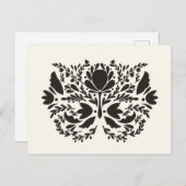 フォークアートプリントフローラプリントスカンジナビア ポストカード (正面/裏面)