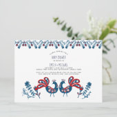 フォークアートベイビーシャワー招待状スカンジナビア鳥 招待状 (スタンド正面)