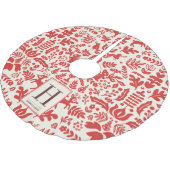 フォークアートホリデーモノグラムツリースカート ブラッシュドポリエステルツリースカート (アングル)