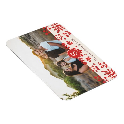 フォークアートホリデーモノグラムフォトマグネット マグネット (右側)