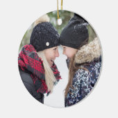 フォークアートホリデーモノグラム&フォトダブルサイド セラミックオーナメント (左)