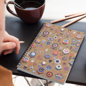 フォークアートボタニカルシームレスパターン ノートブック