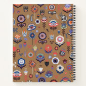 フォークアートボタニカルシームレスパターン ノートブック (裏面)