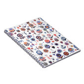 フォークアートボタニカルシームレスパターン ノートブック (右側)