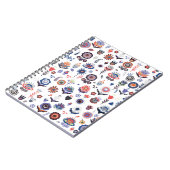 フォークアートボタニカルシームレスパターン ノートブック (左側)