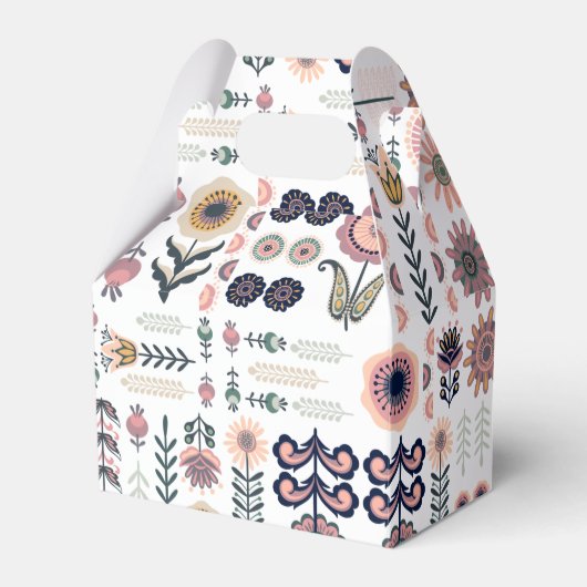 フォークアートボタニカルシームレスパターン フェイバーボックス (正面サイド)