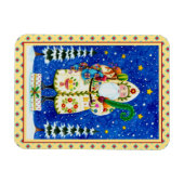 フォークアートボルチモアキルト父クリスマスホリデー マグネット (横)