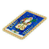 フォークアートボルチモアキルト父クリスマスホリデー マグネット (左側)